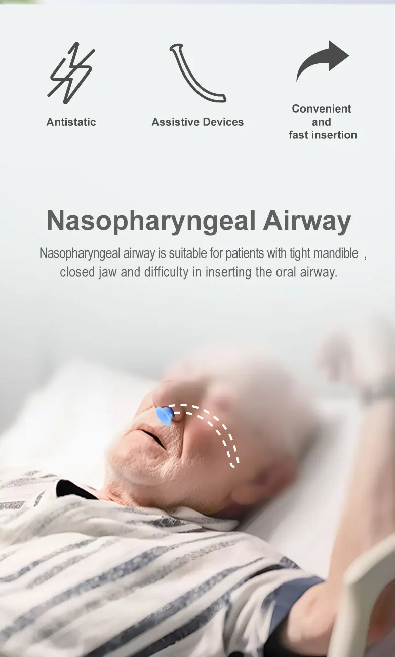 Disposable Nasopharyngeal Airway Nasal Pharyngeal Duct Respiratory Gas Guide Tube First Aid Emergency 3.0-8.5mm 5Pcs/10Pcs/20Pcs