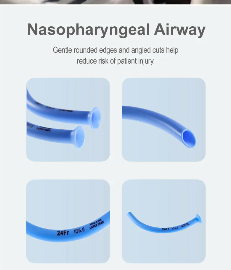 Disposable Nasopharyngeal Airway Nasal Pharyngeal Duct Respiratory Gas Guide Tube First Aid Emergency 3.0-8.5mm 5Pcs/10Pcs/20Pcs
