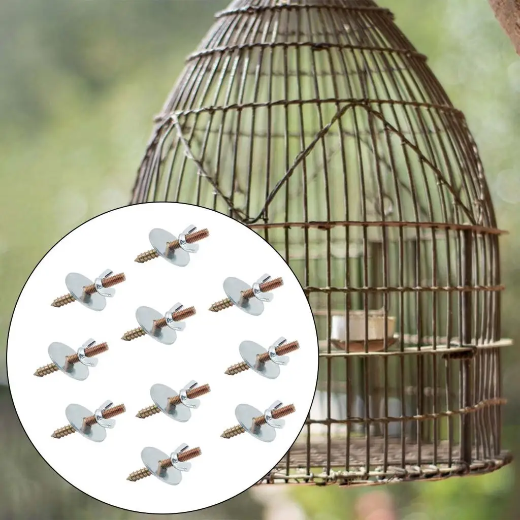 10 Pieces Nut Screw Mount Kits Bird Cage Perch Screws and Nuts Screw Nut with Gaskets for Parrot Toys Rack Claws Grinding Rod
