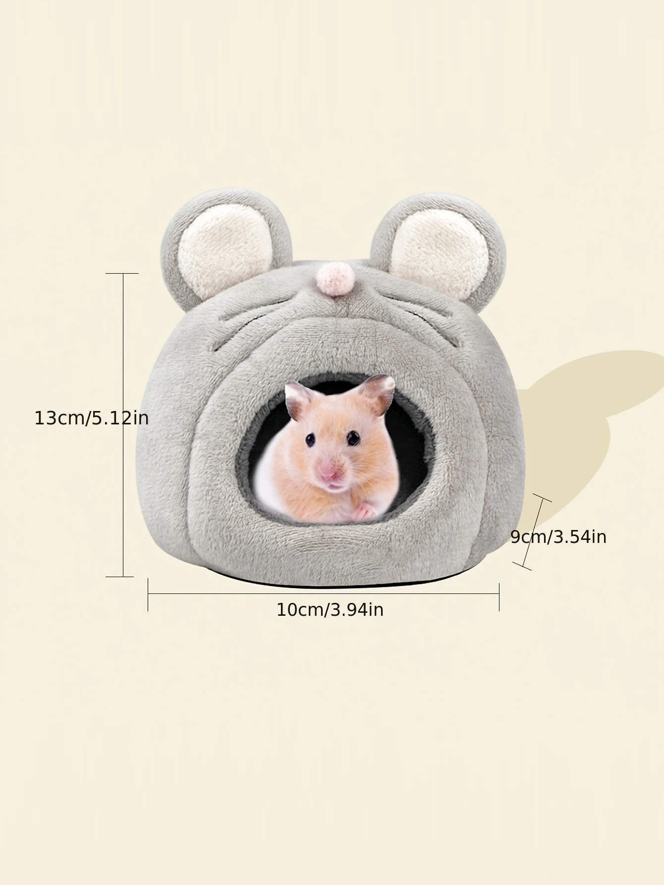 Cute Mouse Shaped Hamster Bed House, Hedgehog Hideout Nest Small Pet Winter Warm Cage Accessories