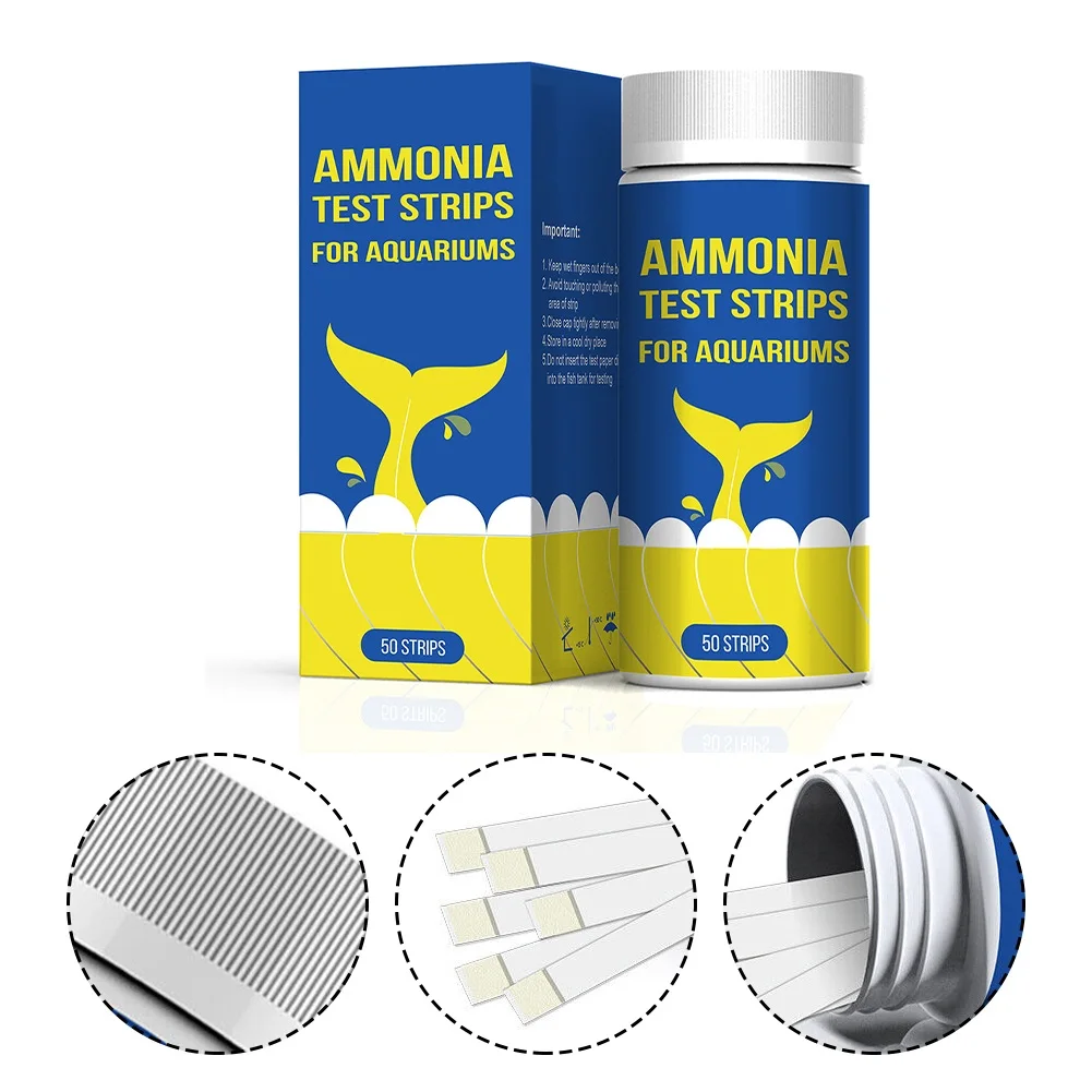 50Pc Ammonia Nitrogen Quick Water Quality Test Strips Paper Kit For Freshwater Saltwater Aquarium For Aquarium Professional