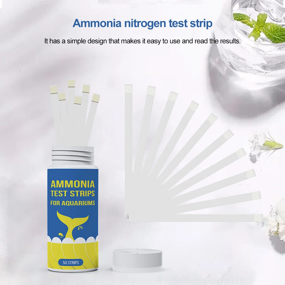 50Pc Ammonia Nitrogen Quick Water Quality Test Strips Paper Kit For Freshwater Saltwater Aquarium For Aquarium Professional