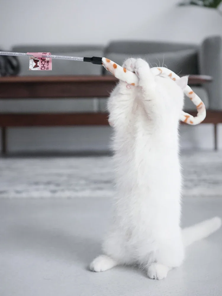Cat Toy Feather Cats Teaser Wand Cats Interactive Toy Funny Caterpillar Colorful Rod Teaser Wand Pet Cat Supplies Pets Accessory