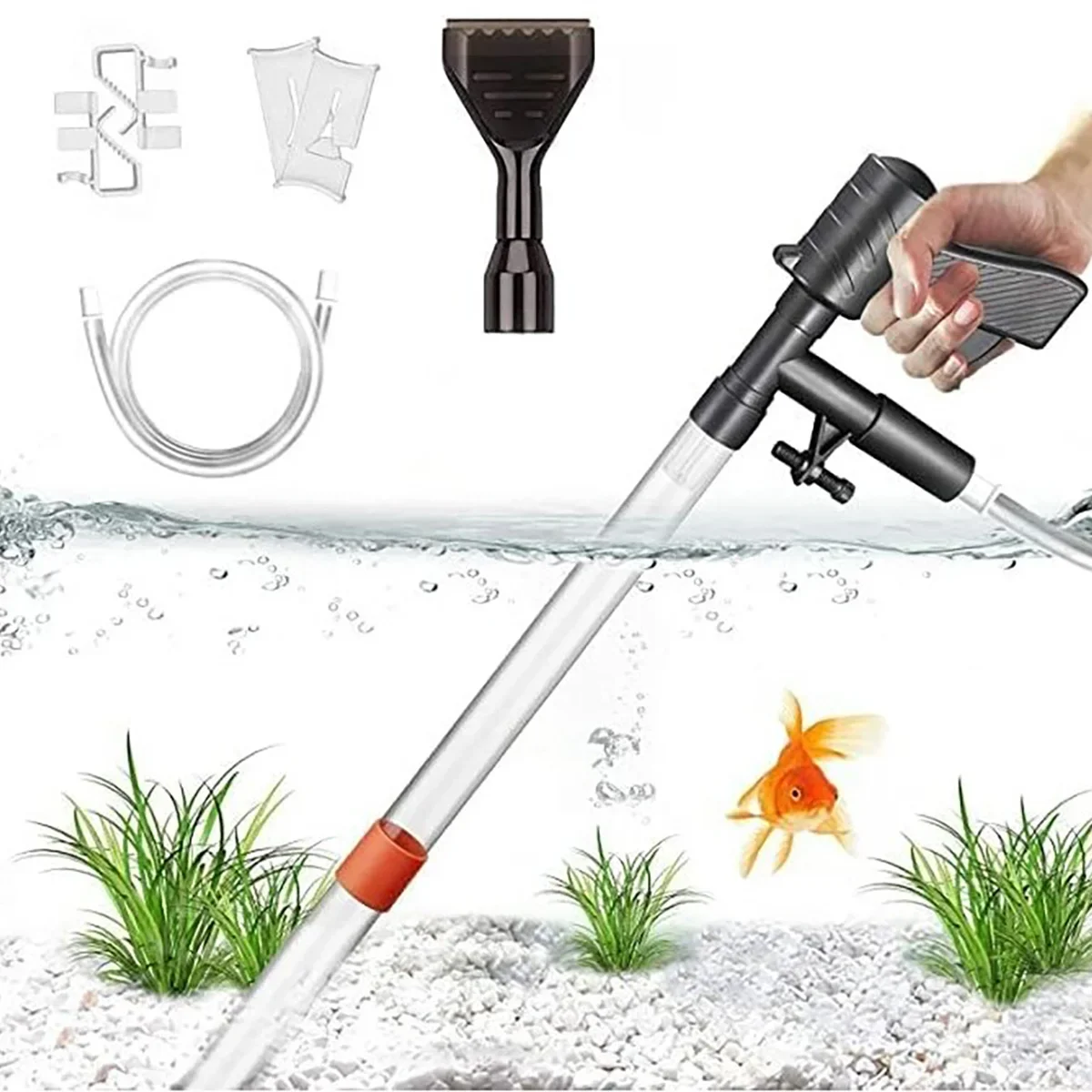 Manual Water Changer Fish Tank Cleaning Tool Aquarium Sand Gravel Cleaner Siphon Principle Fish Tank Accessories
