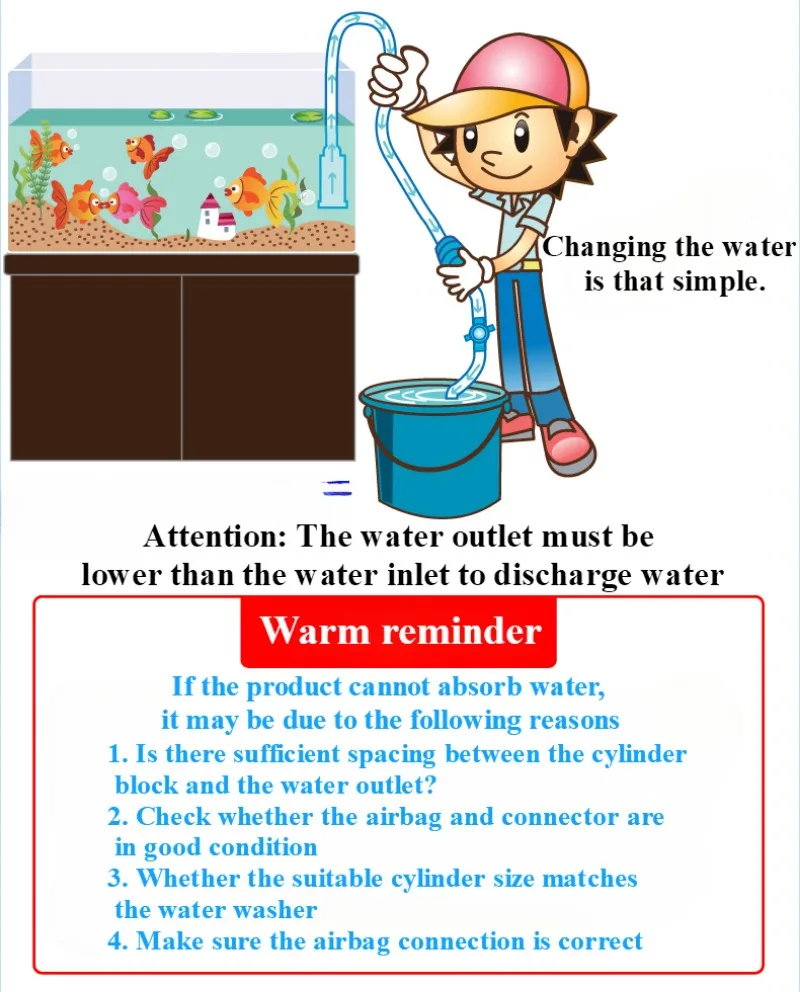 Manual Water Changer Fish Tank Cleaning Tool Aquarium Sand Gravel Cleaner Siphon Principle Fish Tank Accessories