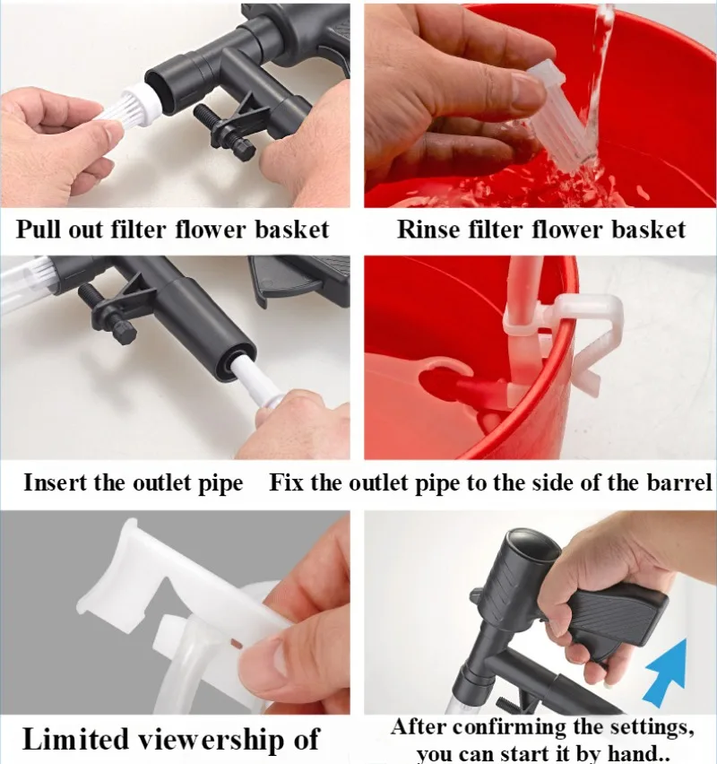 Manual Water Changer Fish Tank Cleaning Tool Aquarium Sand Gravel Cleaner Siphon Principle Fish Tank Accessories