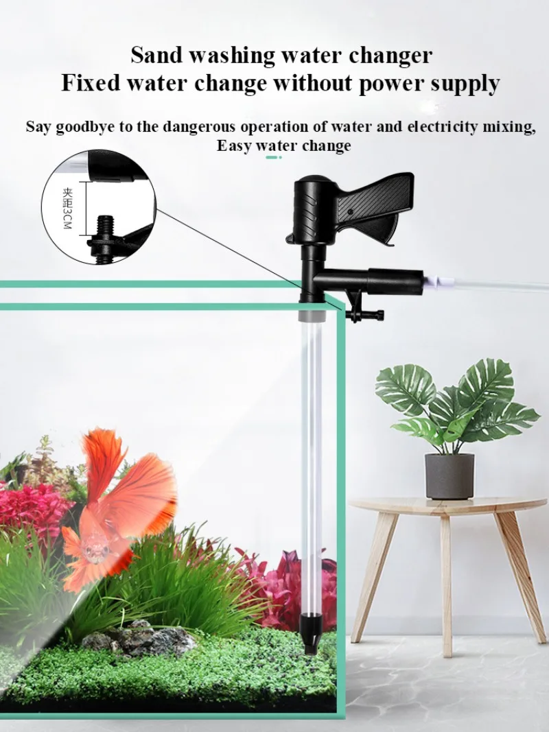 Manual Water Changer Fish Tank Cleaning Tool Aquarium Sand Gravel Cleaner Siphon Principle Fish Tank Accessories