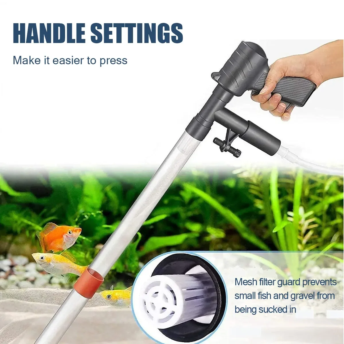 Manual Water Changer Fish Tank Cleaning Tool Aquarium Sand Gravel Cleaner Siphon Principle Fish Tank Accessories