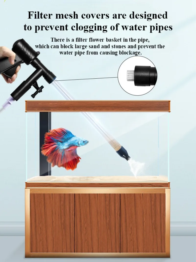 Manual Water Changer Fish Tank Cleaning Tool Aquarium Sand Gravel Cleaner Siphon Principle Fish Tank Accessories