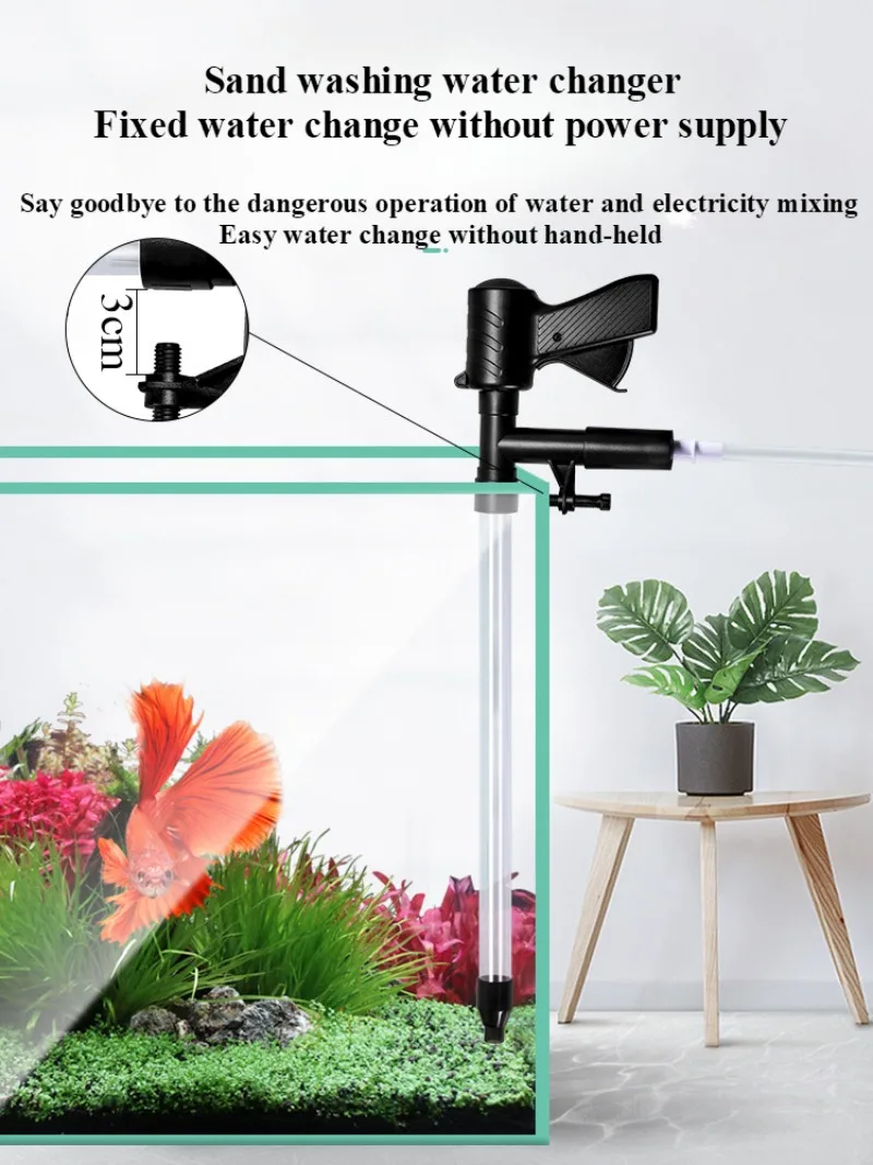 Manual Water Changer Fish Tank Cleaning Tool Aquarium Sand Gravel Cleaner Siphon Principle Fish Tank Accessories