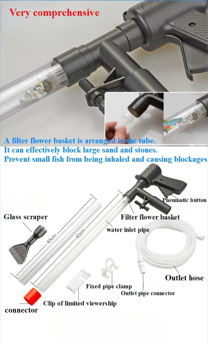 Manual Water Changer Fish Tank Cleaning Tool Aquarium Sand Gravel Cleaner Siphon Principle Fish Tank Accessories
