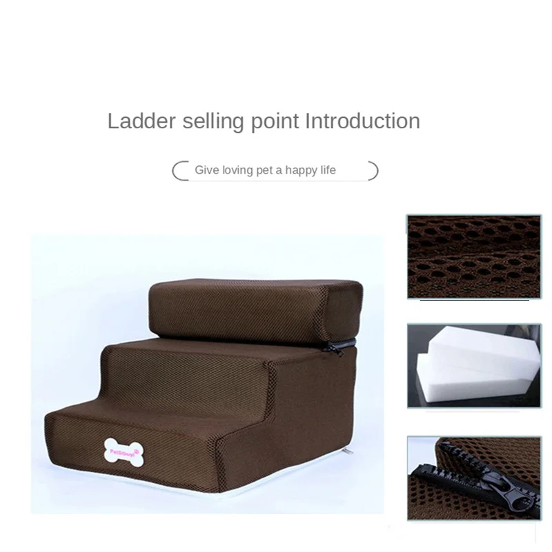 Hot Dog House Dog Stairs Pet 2/3 Steps Stairs for Small Dog Cat Pet Ramp Ladder Anti-slip Removable Dogs Bed Stairs Pet Supplies