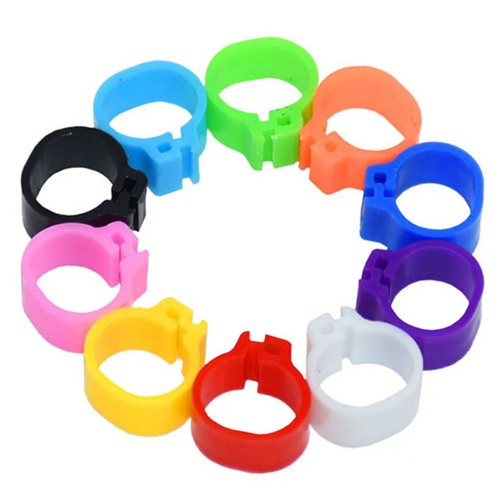 100Pcs 10mm Birds Pigeon Foot Rings Small Poultry Foot Ring 10 Colors Plastic Dove Clip Quail Pigeon Foot Ring Pet Bird Supplies