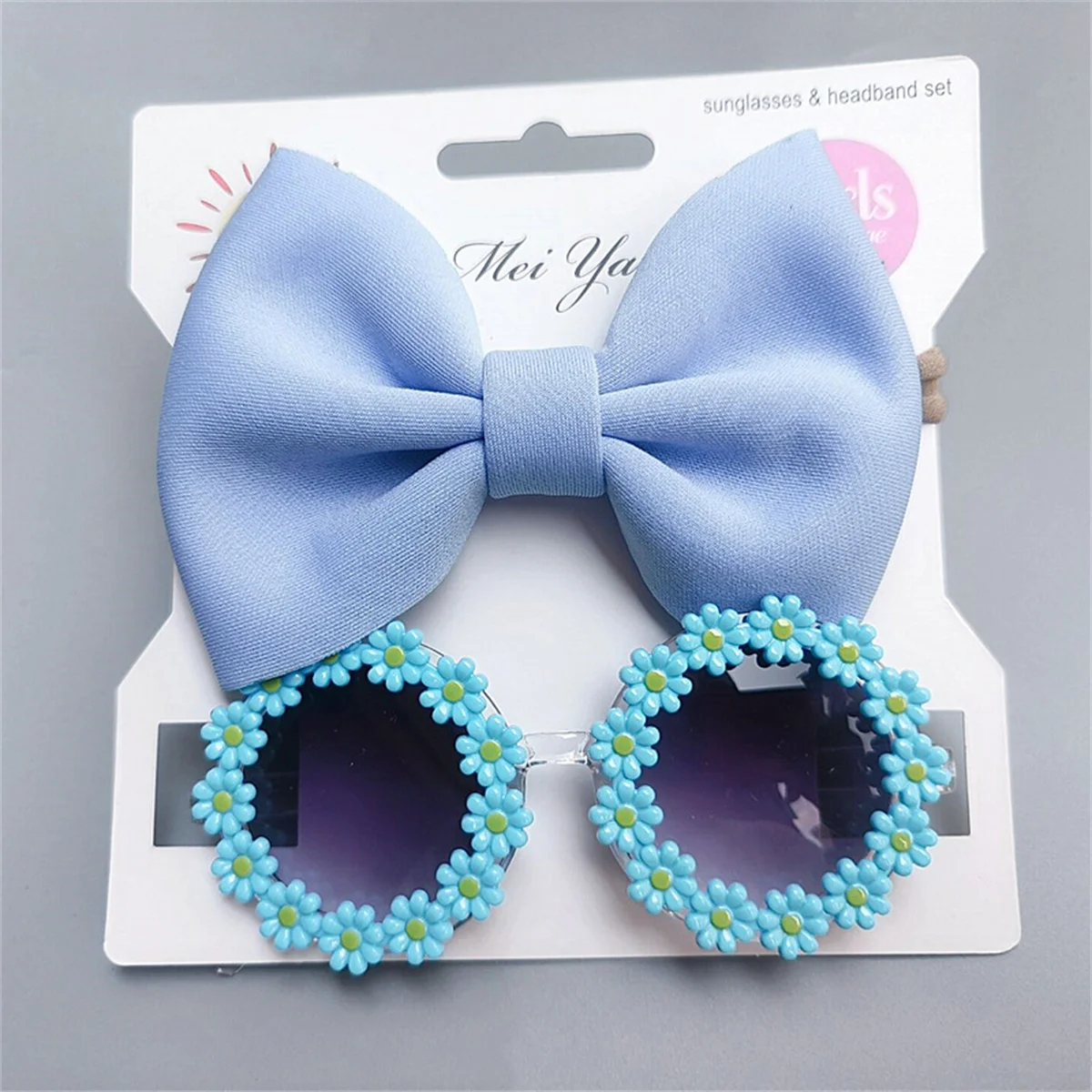 Dog Sunglasses Headband Set Pet Glasses Elastic Nylon Headband Bohemia Beach Seaside Sun Glasses Dog Bow Headwear Accessories