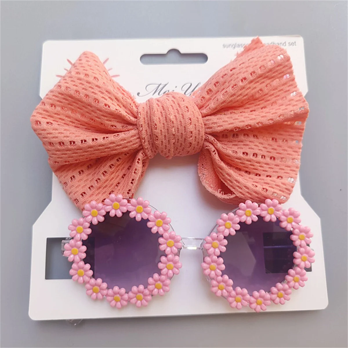 Dog Sunglasses Headband Set Pet Glasses Elastic Nylon Headband Bohemia Beach Seaside Sun Glasses Dog Bow Headwear Accessories