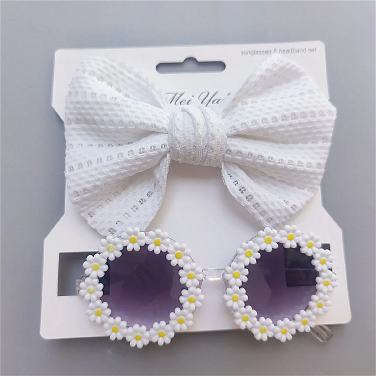 Dog Sunglasses Headband Set Pet Glasses Elastic Nylon Headband Bohemia Beach Seaside Sun Glasses Dog Bow Headwear Accessories