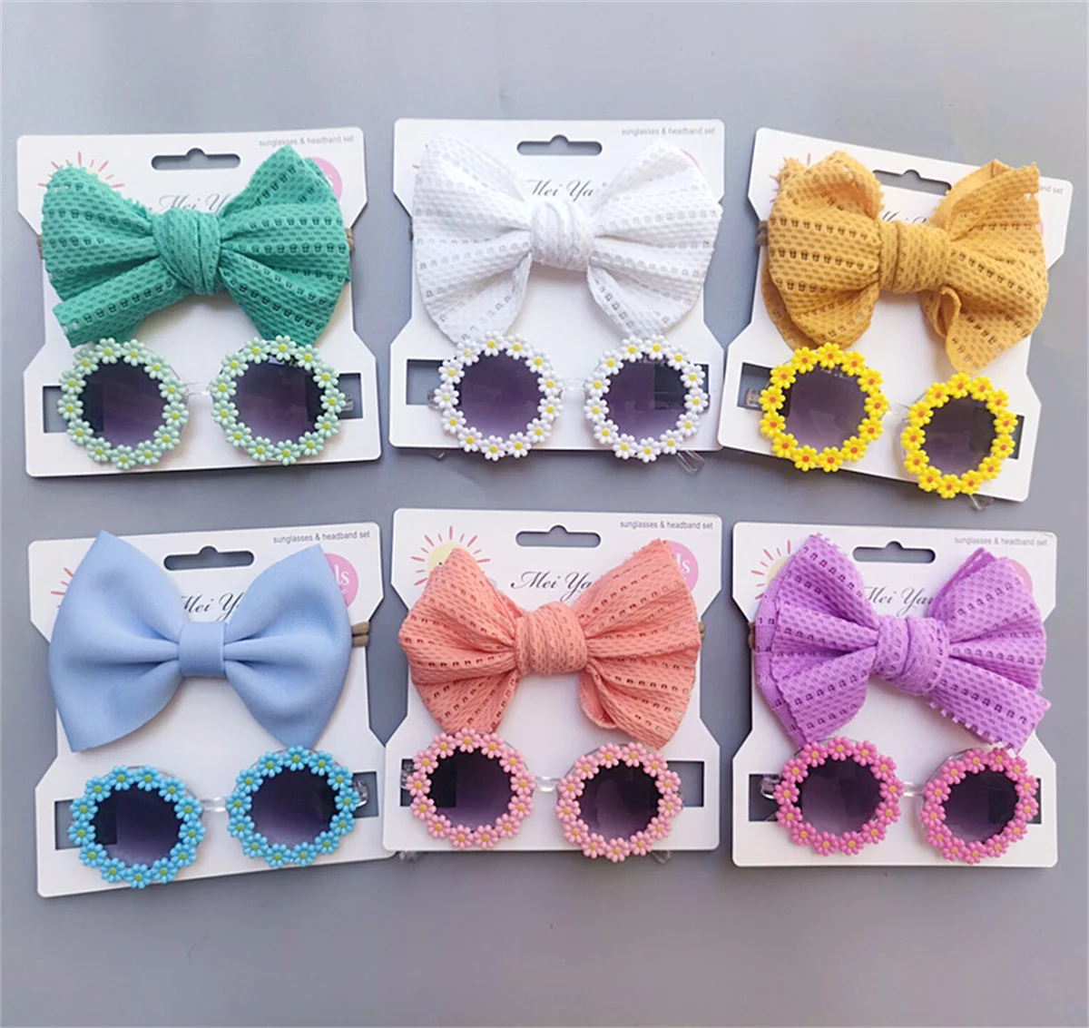 Dog Sunglasses Headband Set Pet Glasses Elastic Nylon Headband Bohemia Beach Seaside Sun Glasses Dog Bow Headwear Accessories