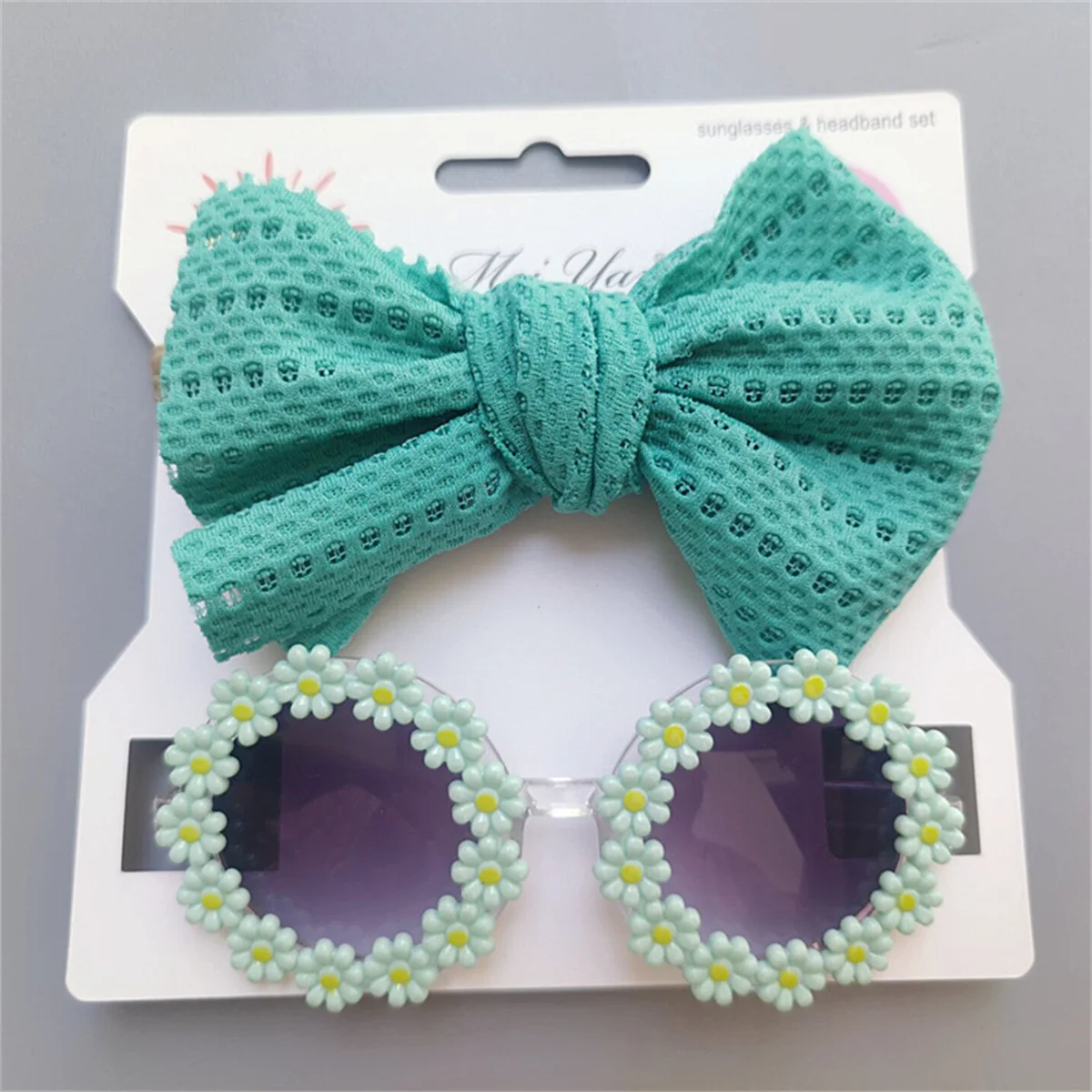Dog Sunglasses Headband Set Pet Glasses Elastic Nylon Headband Bohemia Beach Seaside Sun Glasses Dog Bow Headwear Accessories