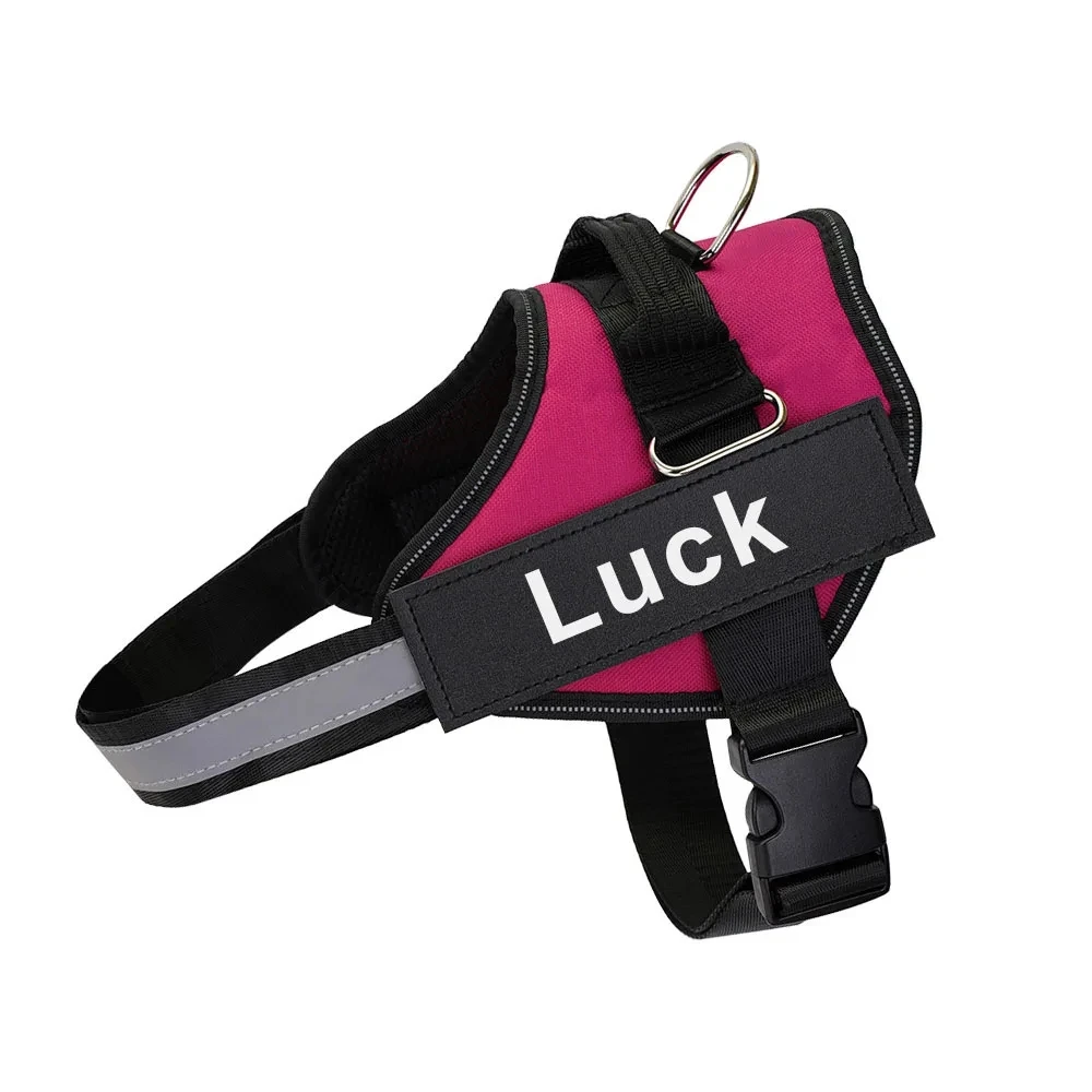 Dropshipping Dog Harness Vest ID Patch Customized Reflective Breathable Adjustable Pet Harness For Small Large Dogs NO PULL