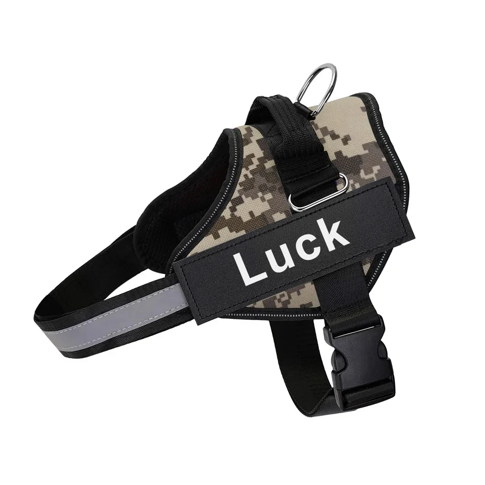 Dropshipping Dog Harness Vest ID Patch Customized Reflective Breathable Adjustable Pet Harness For Small Large Dogs NO PULL