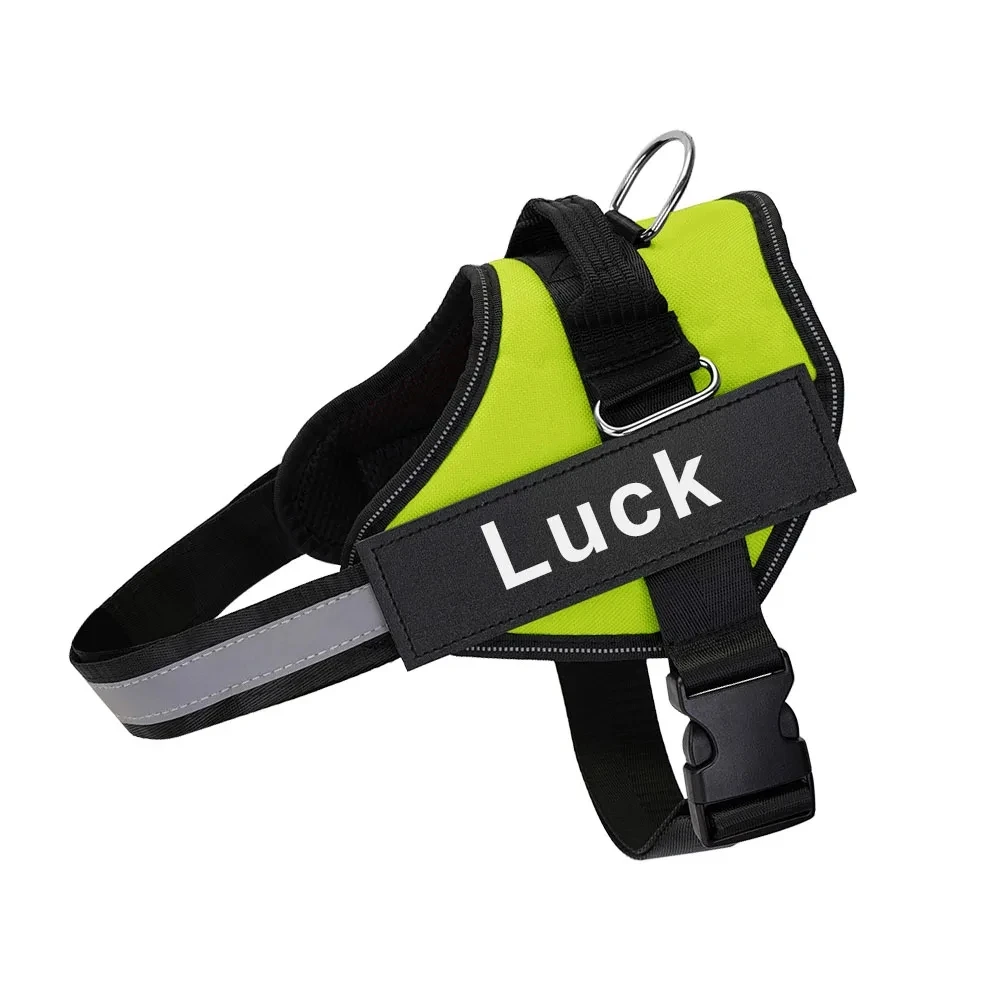 Dropshipping Dog Harness Vest ID Patch Customized Reflective Breathable Adjustable Pet Harness For Small Large Dogs NO PULL
