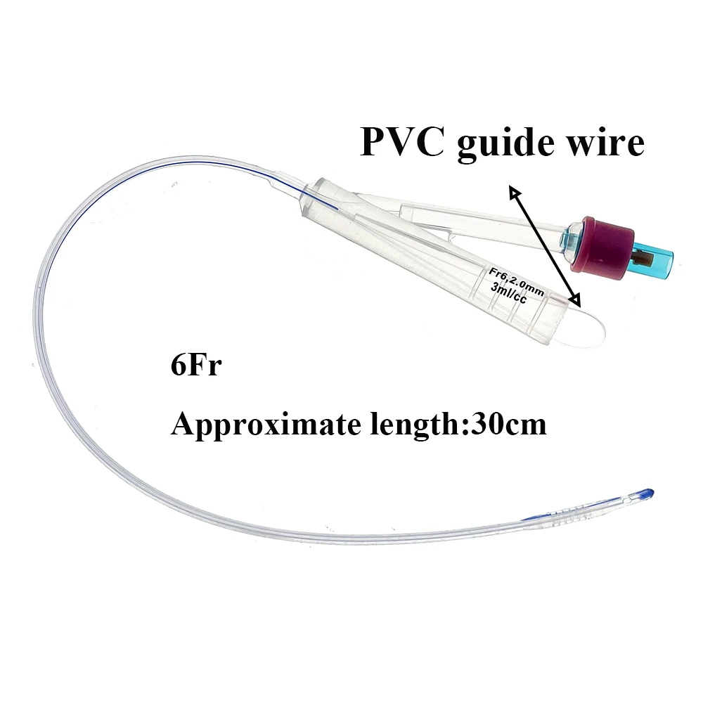 Pet Dog Canine Foley Catheter Long Time Indwelling 2-way Urinary Silicone Male Dog Relieve Urethral Obstruction With Stylet 5PCS