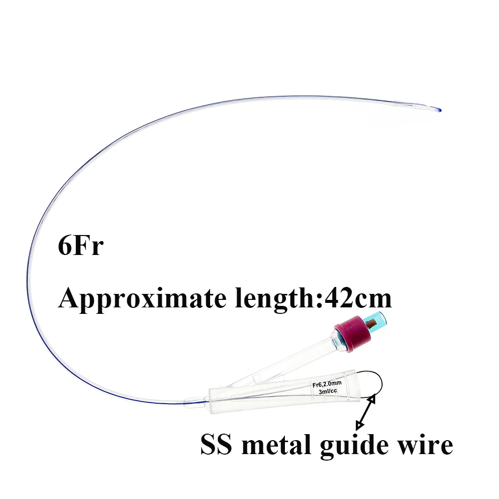 Pet Dog Canine Foley Catheter Long Time Indwelling 2-way Urinary Silicone Male Dog Relieve Urethral Obstruction With Stylet 5PCS