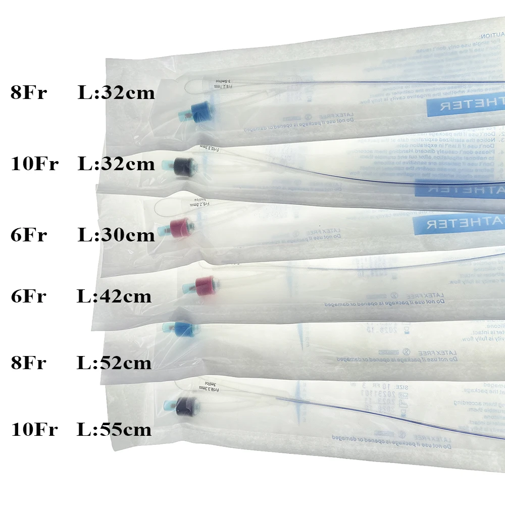 Pet Dog Canine Foley Catheter Long Time Indwelling 2-way Urinary Silicone Male Dog Relieve Urethral Obstruction With Stylet 5PCS
