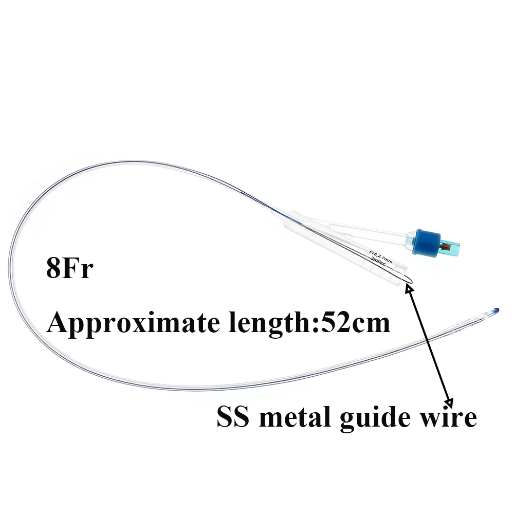 Pet Dog Canine Foley Catheter Long Time Indwelling 2-way Urinary Silicone Male Dog Relieve Urethral Obstruction With Stylet 5PCS