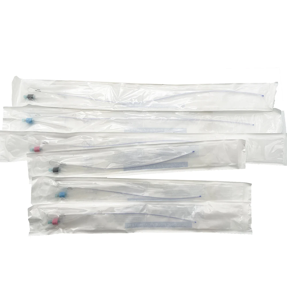 Pet Dog Canine Foley Catheter Long Time Indwelling 2-way Urinary Silicone Male Dog Relieve Urethral Obstruction With Stylet 5PCS