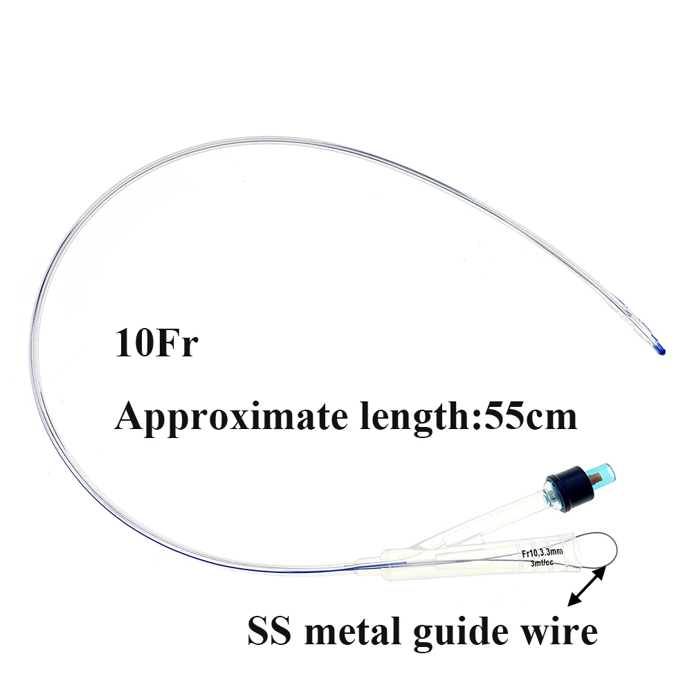 Pet Dog Canine Foley Catheter Long Time Indwelling 2-way Urinary Silicone Male Dog Relieve Urethral Obstruction With Stylet 5PCS