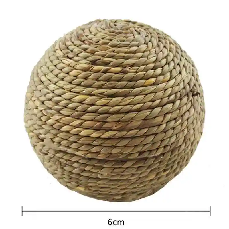 6/10cm Chewing Braided Ball Guinea Pig Rabbit Hamster Small Animal Play Pet Interactive Chew Toy Natural Grass Ball Fun Pet Toys