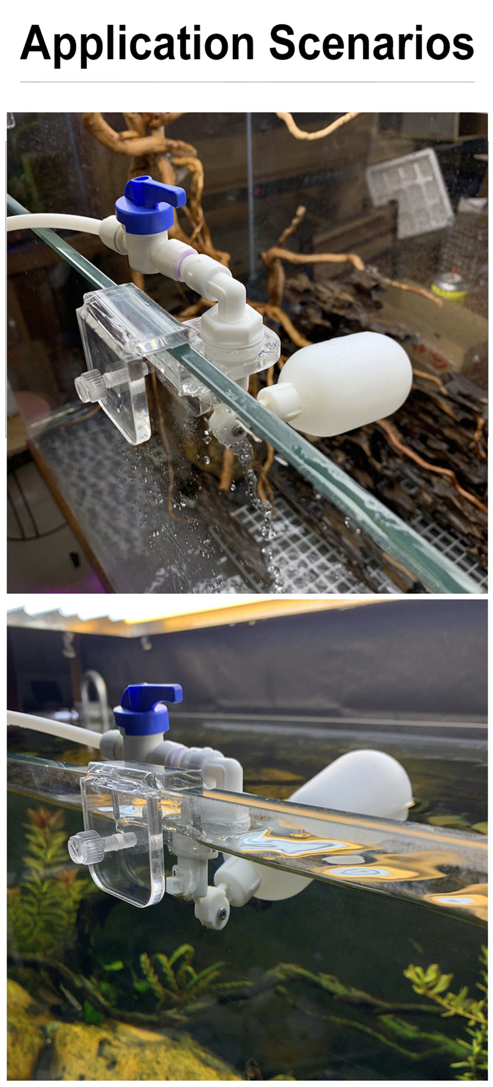Auto Aquarium Water Changer Kit Power Free Fish Tank Float Ball Valve Type Auto Water Filler Water Level Controller 1/4 Inch