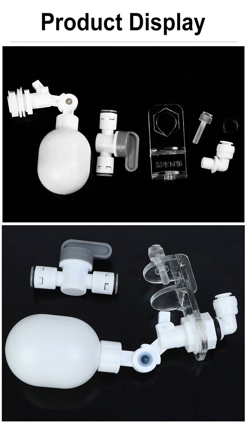 Auto Aquarium Water Changer Kit Power Free Fish Tank Float Ball Valve Type Auto Water Filler Water Level Controller 1/4 Inch