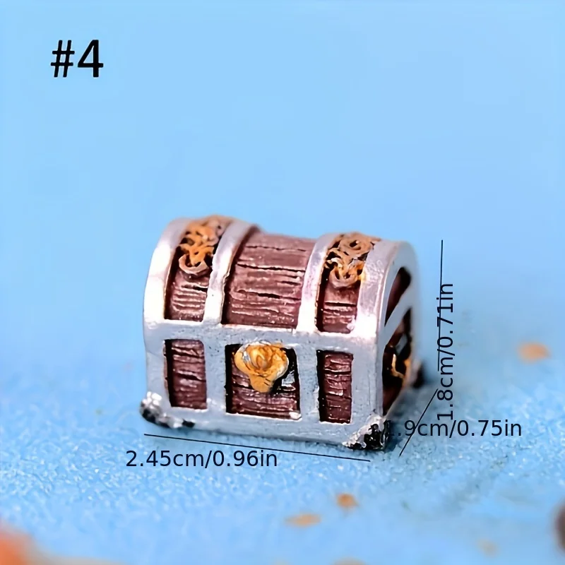 4pcs Treasure Chest Box, Fish Tank Aquarium Decoration Cartoon Treasure Box Mini Resin Underwater Ornaments