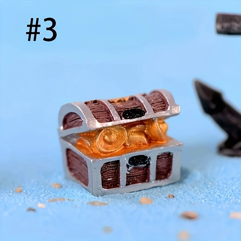 4pcs Treasure Chest Box, Fish Tank Aquarium Decoration Cartoon Treasure Box Mini Resin Underwater Ornaments