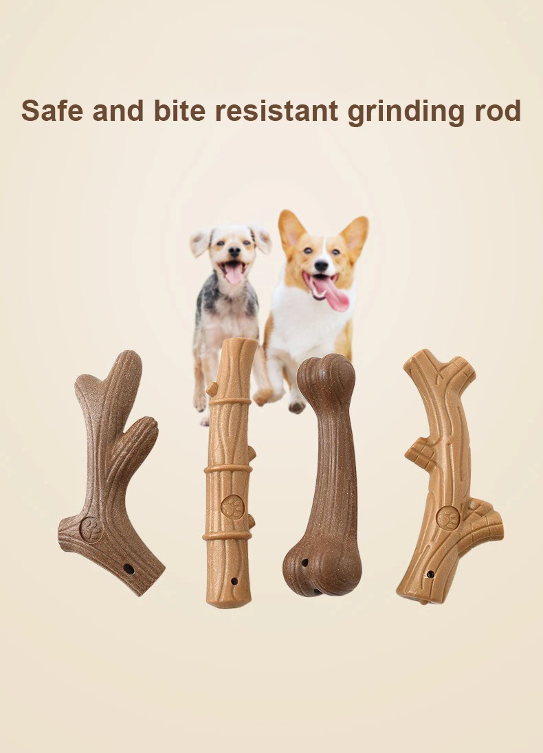 New Pet Teeth Grinding Toy Dog Interactive Bone Training Toy Bamboo Cleaning Teeth Fixing Wear Resistant Pet Products