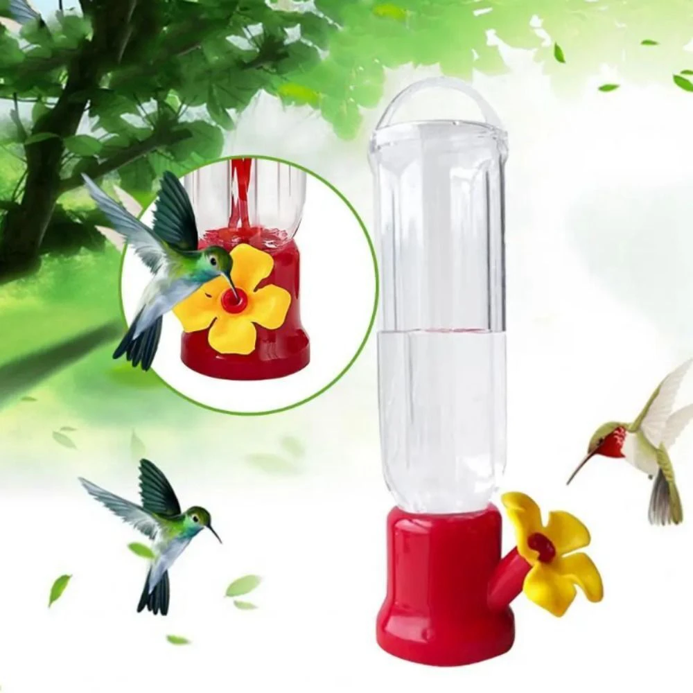 90ML Hummingbird Feeders Portable Transparent Hanging Bird Feeders Removable Lightweight Water Bowl Garden