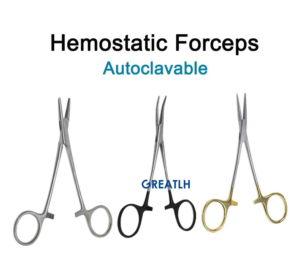 12.5cm Hemostatic Forceps Hemostatic Clamp Curved/Straight Tip Cutter Tool Stainless Steel Ophthalmic Eye Instrument