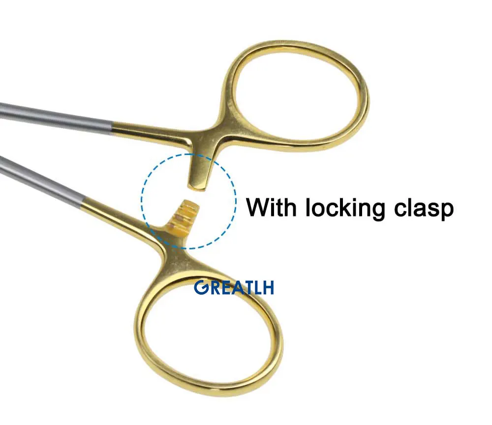 12.5cm Hemostatic Forceps Hemostatic Clamp Curved/Straight Tip Cutter Tool Stainless Steel Ophthalmic Eye Instrument