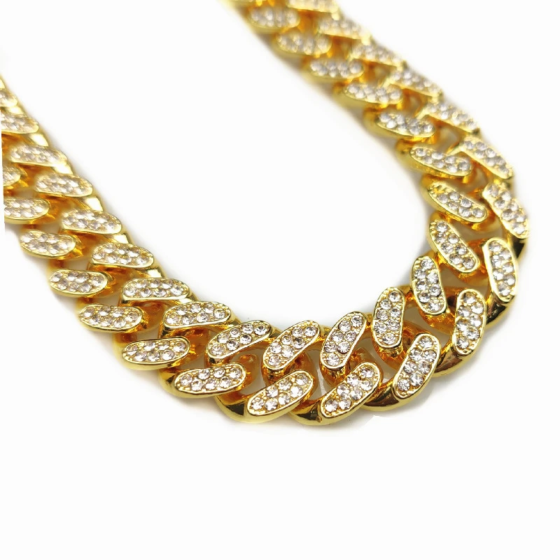 Luxury Cuban Link Cat Necklace Gold Chain Collar for Cats, Kitten Puppy Luxury Rhinestone Jewelry Wedding Prom Accessories