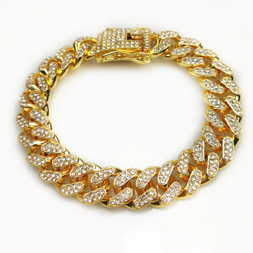 Luxury Cuban Link Cat Necklace Gold Chain Collar for Cats, Kitten Puppy Luxury Rhinestone Jewelry Wedding Prom Accessories