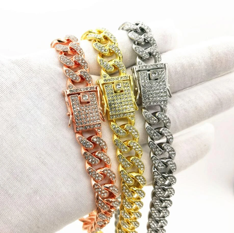 Luxury Cuban Link Cat Necklace Gold Chain Collar for Cats, Kitten Puppy Luxury Rhinestone Jewelry Wedding Prom Accessories
