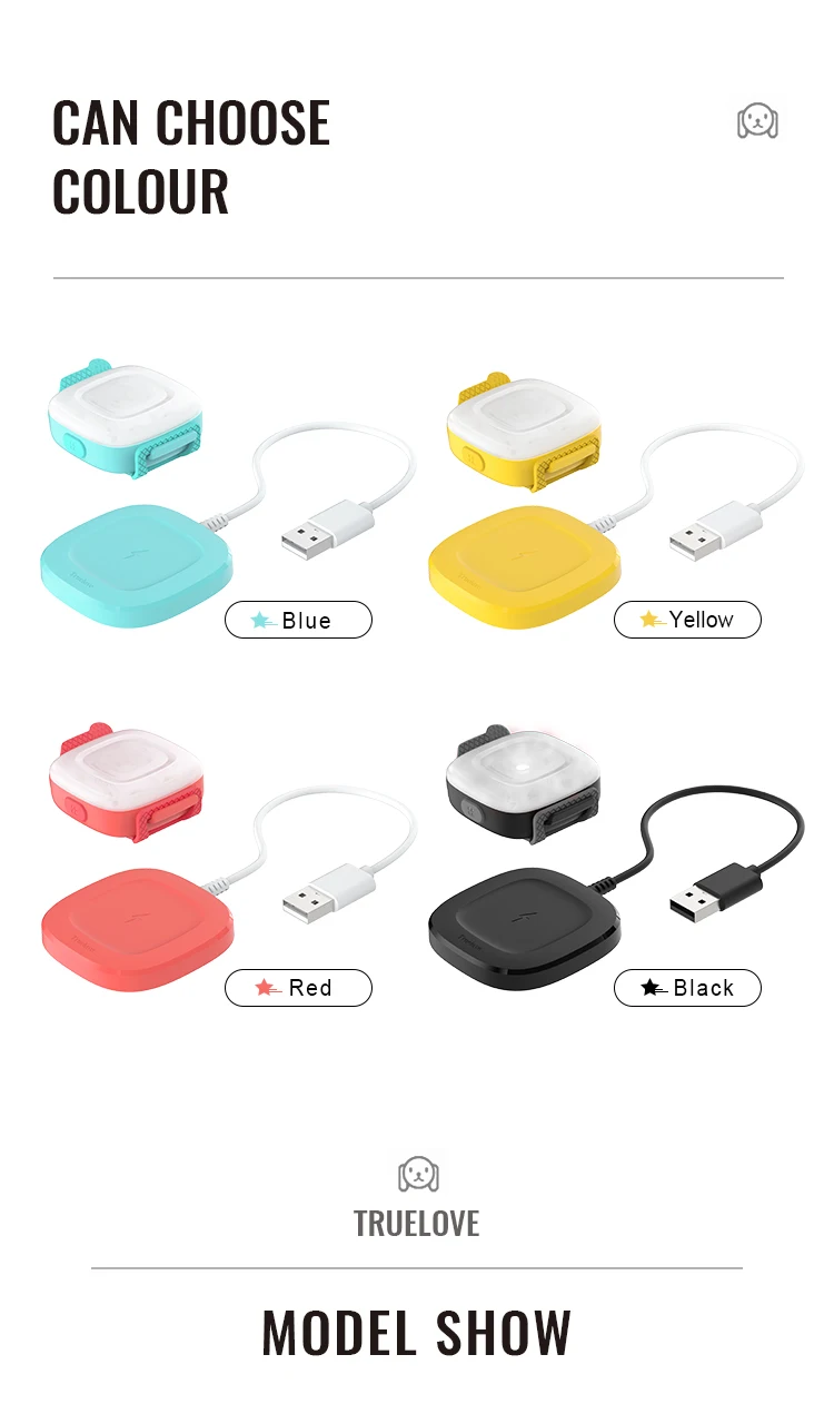 Truelove Safety LED Light for Pet Wear Collar Harness Backpack with Water Resistant and Long Continuous Battery Life TLD19102