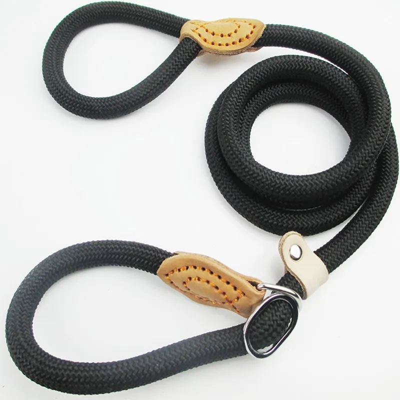 Dog Walking Leash Slip Rope Lead Leash Heavy Duty Braided Rope Adjustable Loop Collar Training Leashes for Large Dogs