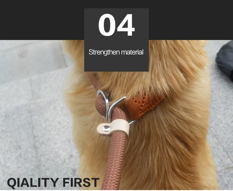 Dog Walking Leash Slip Rope Lead Leash Heavy Duty Braided Rope Adjustable Loop Collar Training Leashes for Large Dogs
