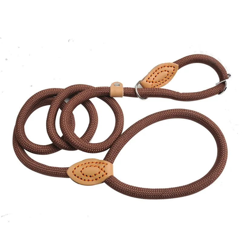 Dog Walking Leash Slip Rope Lead Leash Heavy Duty Braided Rope Adjustable Loop Collar Training Leashes for Large Dogs