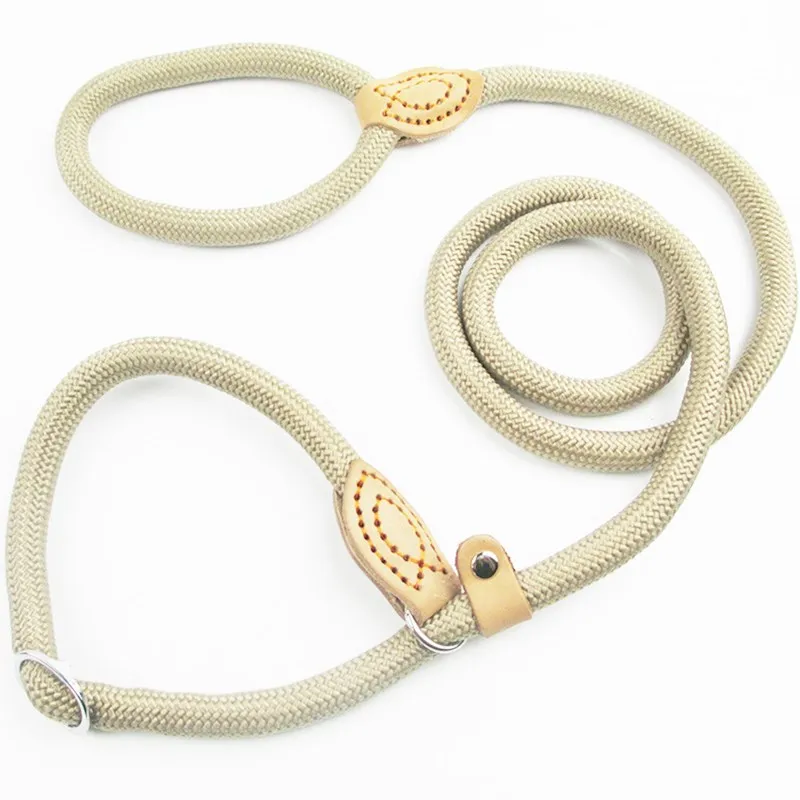 Dog Walking Leash Slip Rope Lead Leash Heavy Duty Braided Rope Adjustable Loop Collar Training Leashes for Large Dogs