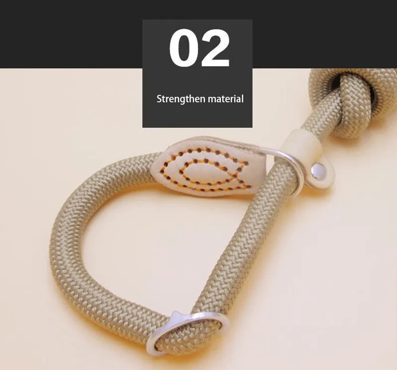 Dog Walking Leash Slip Rope Lead Leash Heavy Duty Braided Rope Adjustable Loop Collar Training Leashes for Large Dogs