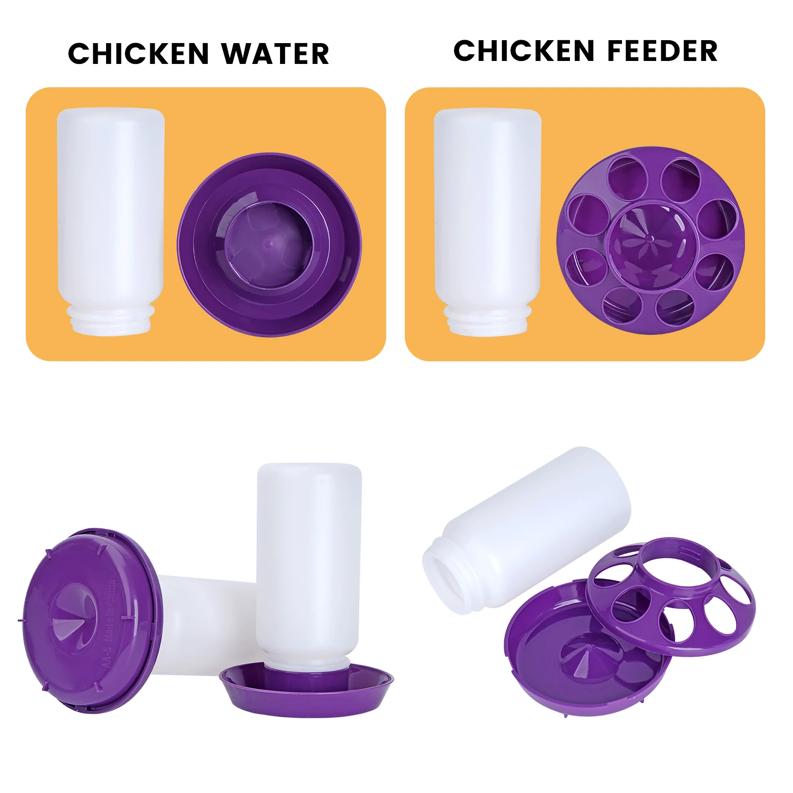 1L Chicken Feeder Bucket Water Fountain Automatic Chick Drinker Bucket Drinking Quail Drinking Bird Equipment Waterer Raise Tool